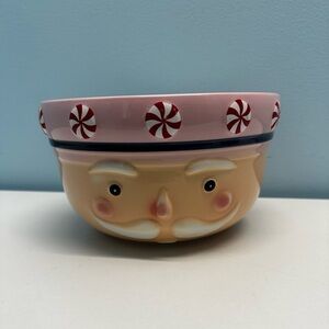 The Bake Shop Nut Cracker Mixing Christmas Holiday Seasonal Bowl Candy Cane